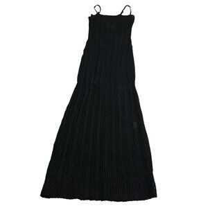 Savanna Morrow Indriya Crochet Knit Maxi Dress in Black